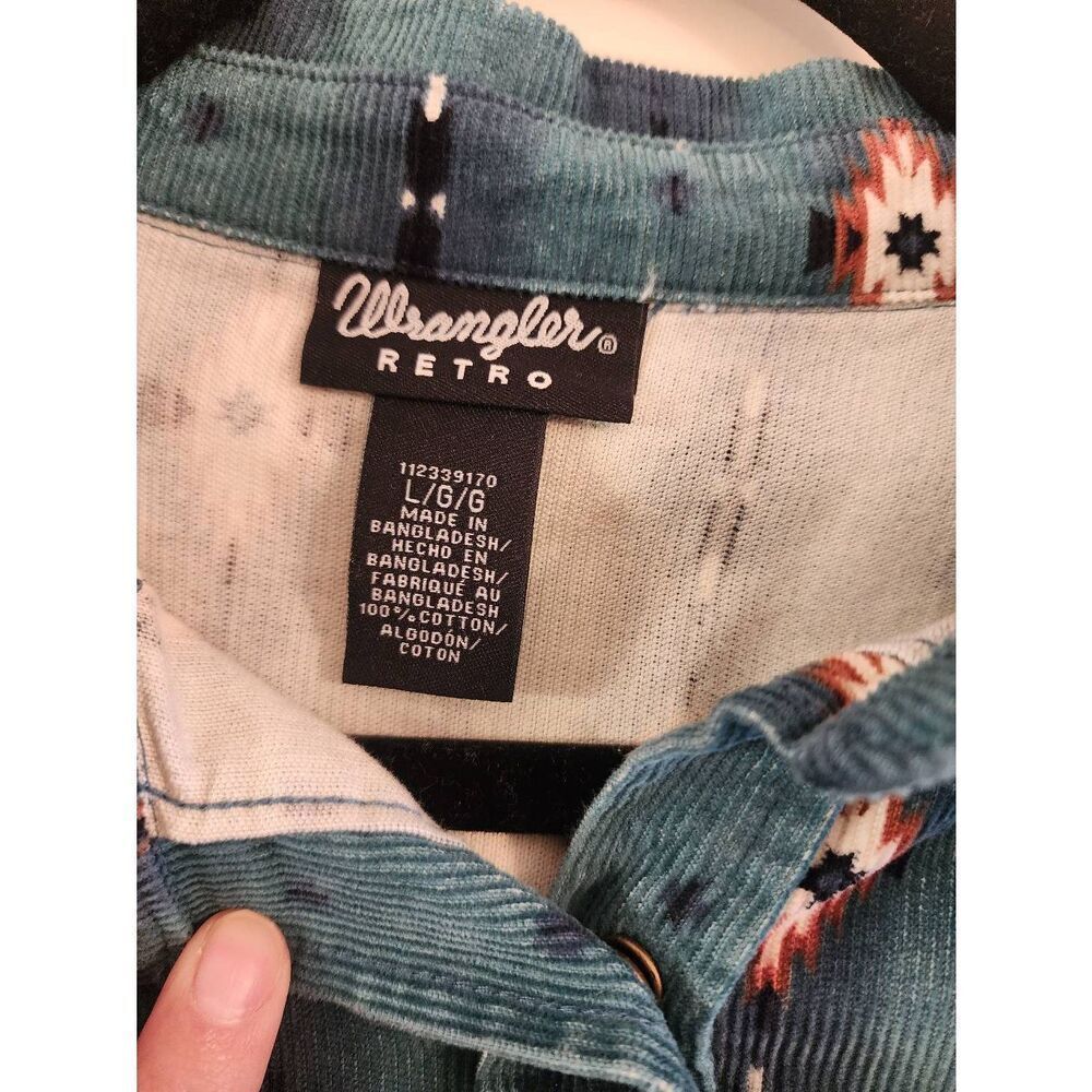 Wrangler NWT retro blue teal  checotah corduroy dress size Large - Picture 5 of 9